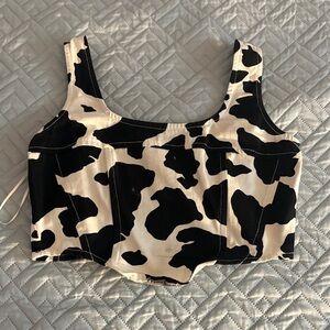 Black and White Cow Print Women's top